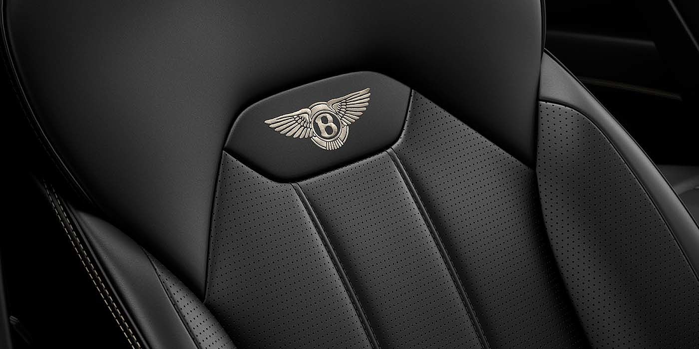 Bentley Monaco Bentley Bentayga EWB SUV Beluga black leather seat detail