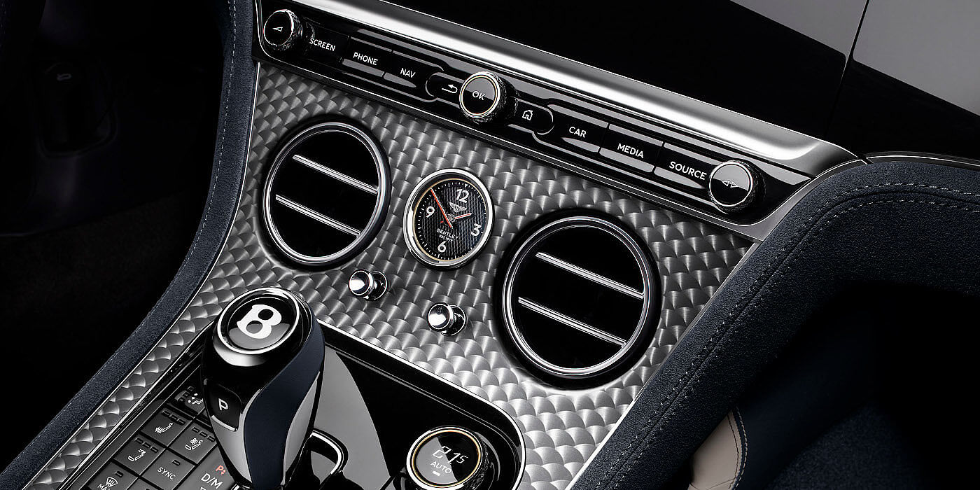 Bentley Monaco Bentley Continental GTC Speed convertible front interior engine spin veneer detail